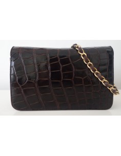 SAC CHANEL CROCODILE MARRON 2