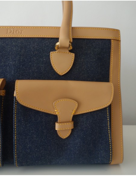 SAC DIOR SHOPPING CUIR ET JEAN