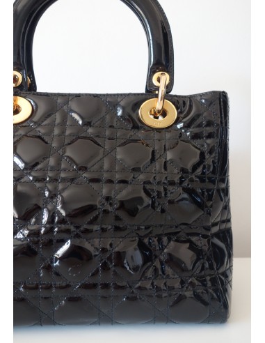 SAC LADY DIOR MEDIUM VERNI NOIR SAC LADY DIOR MEDIUM VERNI NOIR