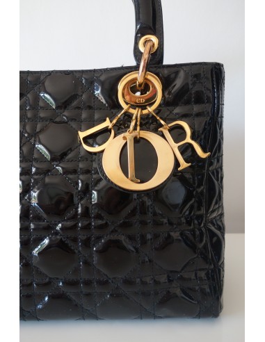 SAC LADY DIOR MEDIUM VERNI NOIR SAC LADY DIOR MEDIUM VERNI NOIR