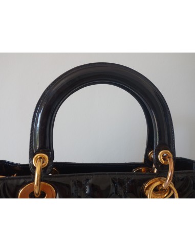 SAC LADY DIOR MEDIUM VERNI NOIR SAC LADY DIOR MEDIUM VERNI NOIR