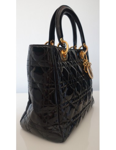 SAC LADY DIOR MEDIUM VERNI NOIR SAC LADY DIOR MEDIUM VERNI NOIR