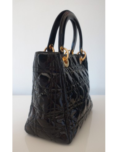 SAC LADY DIOR MEDIUM VERNI NOIR SAC LADY DIOR MEDIUM VERNI NOIR
