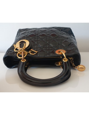 SAC LADY DIOR MEDIUM VERNI NOIR SAC LADY DIOR MEDIUM VERNI NOIR