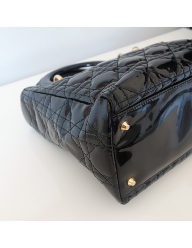 SAC LADY DIOR MEDIUM VERNI NOIR SAC LADY DIOR MEDIUM VERNI NOIR