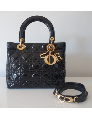 SAC LADY DIOR MEDIUM VERNI NOIR SAC LADY DIOR MEDIUM VERNI NOIR