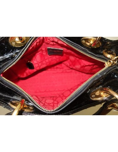 SAC LADY DIOR MEDIUM VERNI NOIR SAC LADY DIOR MEDIUM VERNI NOIR