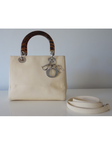 SAC LADY DIOR MEDIUM CREME