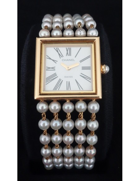 MONTRE CHANEL MADEMOISELLE OR ET PERLES