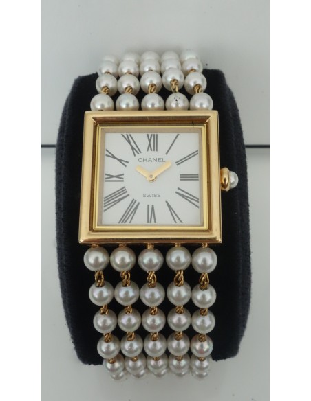 MONTRE CHANEL MADEMOISELLE OR ET PERLES