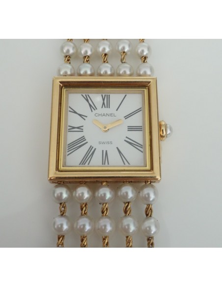 MONTRE CHANEL MADEMOISELLE OR ET PERLES