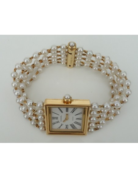 MONTRE CHANEL MADEMOISELLE OR ET PERLES