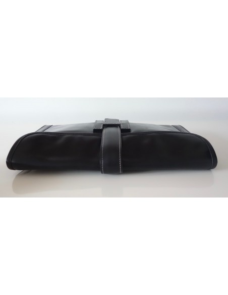 POCHETTE HERMES JIGE CUIR NOIR