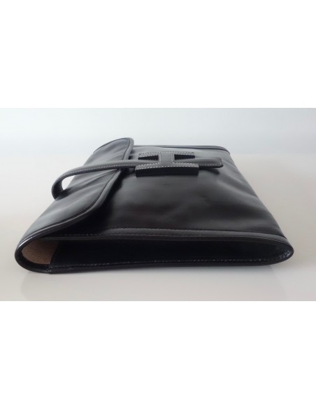 POCHETTE HERMES JIGE CUIR NOIR