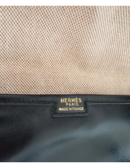 POCHETTE HERMES JIGE CUIR NOIR