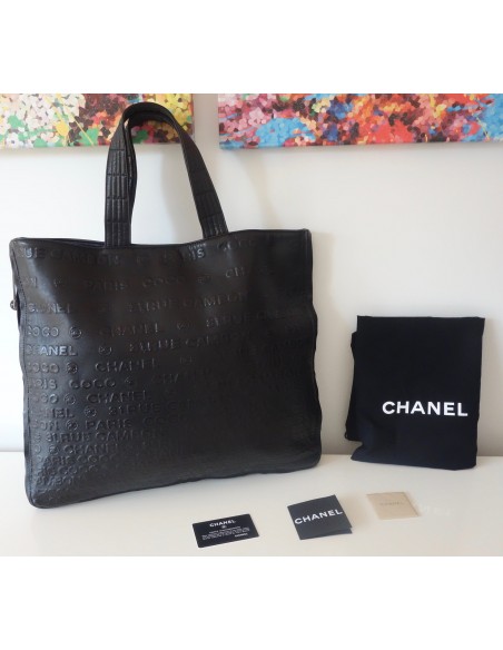 SAC SHOPPING CHANEL 31 RUE CAMBON CUIR NOIR