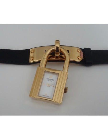 MONTRE HERMES KELLY PLAQUE OR