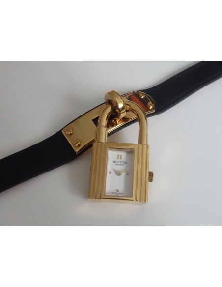 MONTRE HERMES KELLY PLAQUE OR