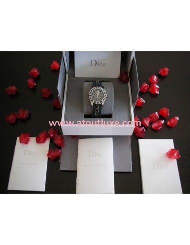 MONTRE DIOR CHRISTAL NOIRE 44 DIAMANTS