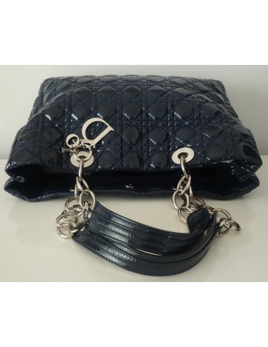 SAC DIOR SOFT CUIR VERNI BLEU MARINE SAC DIOR SOFT CUIR VERNI BLEU MARINE