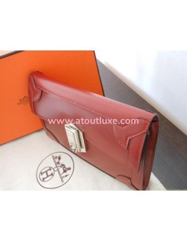 POCHETTE HERMES FLECHE D'OR ROUGE