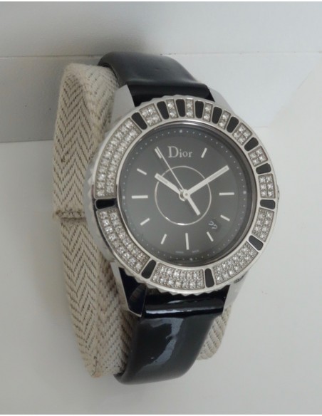 MONTRE DIOR CHRISTAL NOIRE DIAMANTS