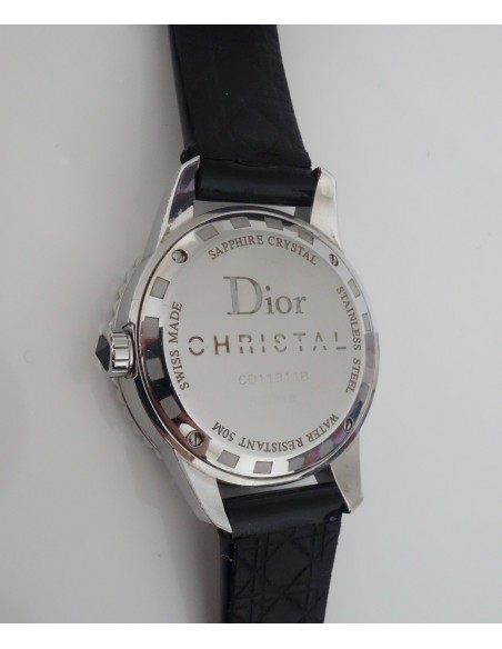 MONTRE DIOR CHRISTAL NOIRE DIAMANTS