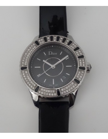 MONTRE DIOR CHRISTAL NOIRE DIAMANTS