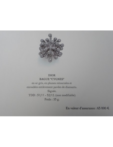 BAGUE CYGNES DIOR - OR GRIS ET DIAMANTS