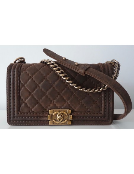 SAC CHANEL BOY MARRON