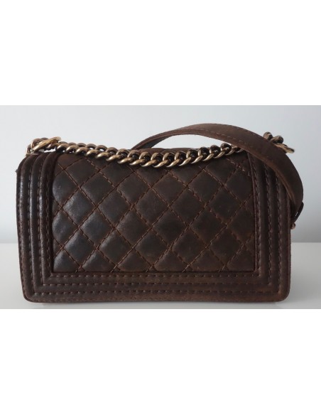 SAC CHANEL BOY MARRON