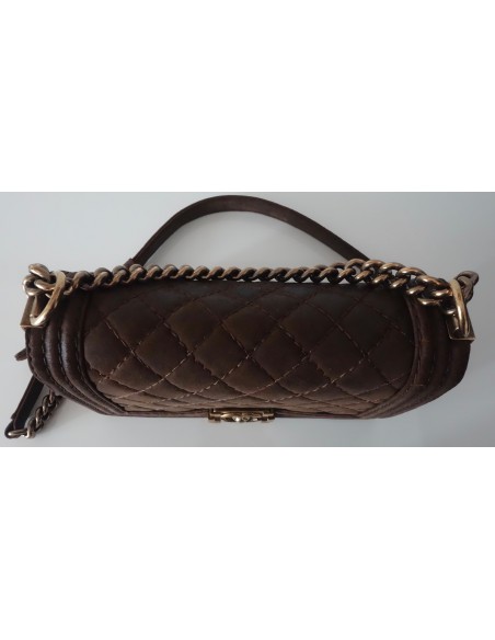 SAC CHANEL BOY MARRON