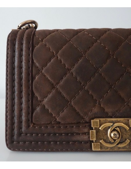 SAC CHANEL BOY MARRON