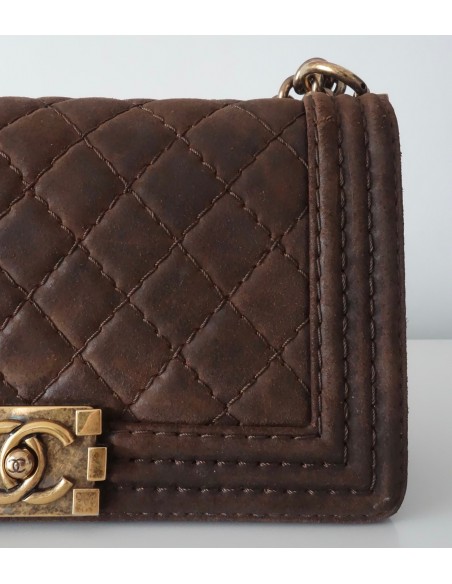 SAC CHANEL BOY MARRON