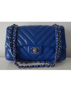 SAC CHANEL CHEVRON BLEU ELECTRIQUE