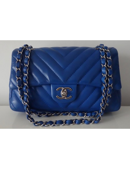 SAC CHANEL CHEVRON BLEU ELECTRIQUE