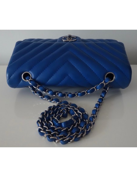 SAC CHANEL CHEVRON BLEU ELECTRIQUE