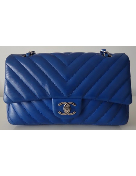 SAC CHANEL CHEVRON BLEU ELECTRIQUE