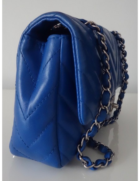 SAC CHANEL CHEVRON BLEU ELECTRIQUE