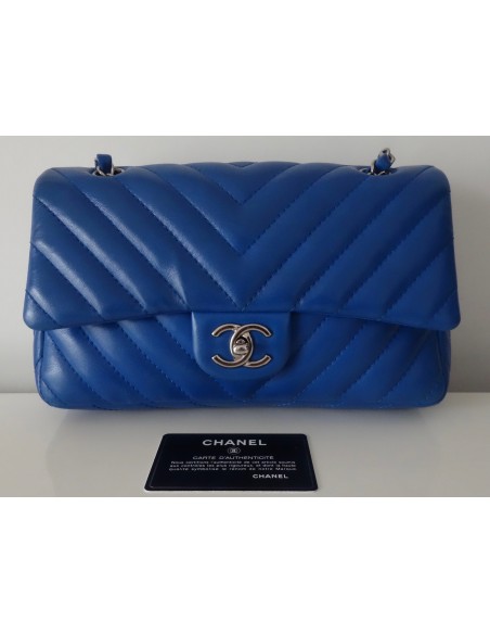 SAC CHANEL CHEVRON BLEU ELECTRIQUE