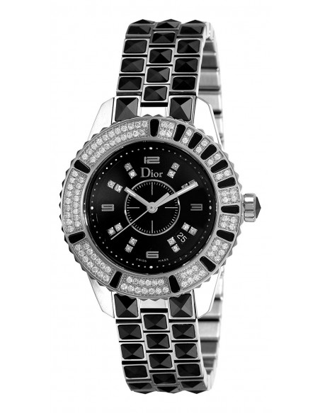 MONTRE DIOR CHRISTAL NOIRE DIAMANTS