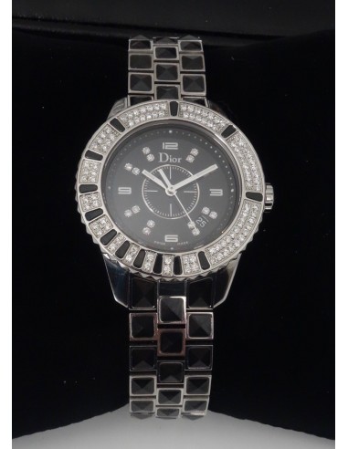 MONTRE DIOR CHRISTAL NOIRE DIAMANTS