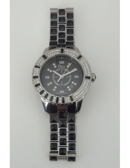 MONTRE DIOR CHRISTAL NOIRE DIAMANTS