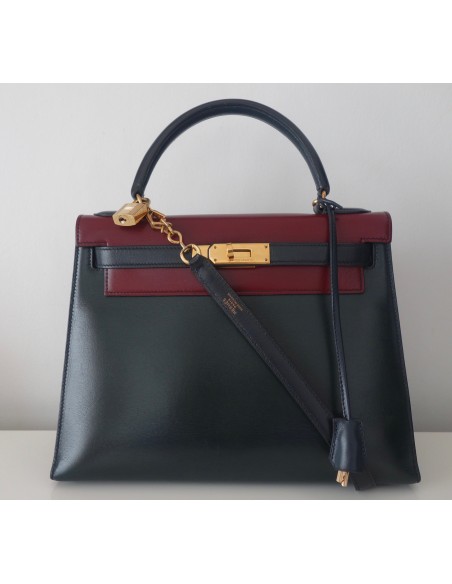 SAC HERMES KELLY BOX 28 TRICOLORE