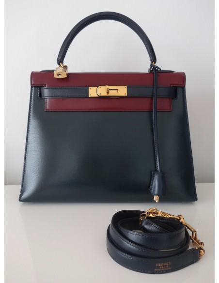 SAC HERMES KELLY BOX 28 TRICOLORE