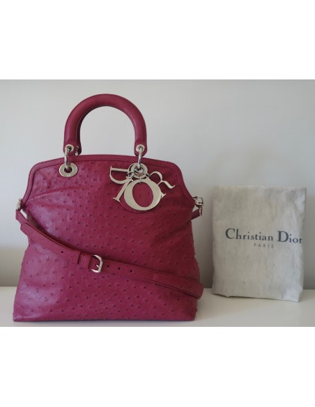 SAC DIOR GRANVILLE AUTRUCHE ROSE