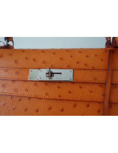 SAC HERMES KELLY AUTRUCHE ORANGE