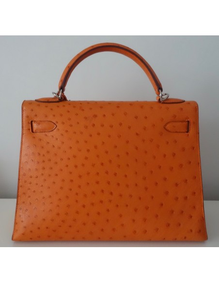 SAC HERMES KELLY AUTRUCHE ORANGE