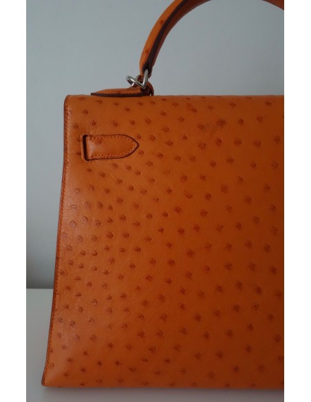 SAC HERMES KELLY AUTRUCHE ORANGE