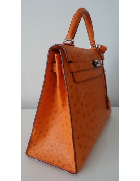 SAC HERMES KELLY AUTRUCHE ORANGE